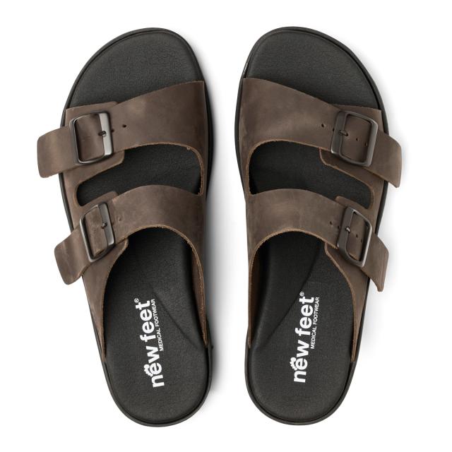 Slip in sandal med to spænder til regulering